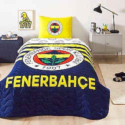 Taç Fenerbahçe Stripe Tek Kişilik Yatak Örtüsü Takımı