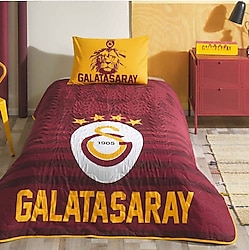 Taç Galatasaray Stripe Kapitone Pamuk Tek kişilik Yatak Örtüsü Takımı