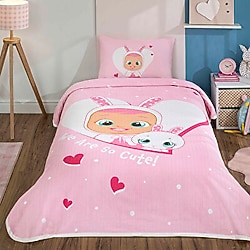 Taç Lisanslı Cry Babies Cute Tek Kişilik Pike Takımı