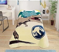 Taç Jurassic World Lisanslı 160x220 cm Tek Kişilik Battaniye