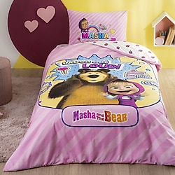 Taç Masha Bear Super Cute Lisanslı Tek Kişilik Nevresim Takımı