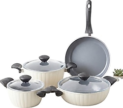 Taç Master Ceramica Dilim 7 Parça Seramik Tencere Seti