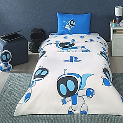 Taç Playstation Astrobot Lisanslı Pamuk Tek Kişilik Nevresim Takımı