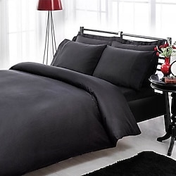 Taç Premium Basic Stripe Siyah Çift Kişilik Nevresim Takımı