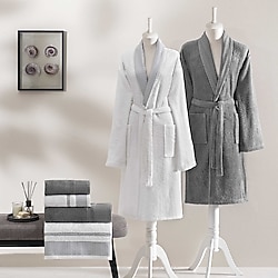 Taç Raya Pure Cotton Pamuk Aile Bornoz Seti