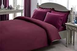 Taç Stripe Premium Basic Mürdüm King Size Nevresim Takımı