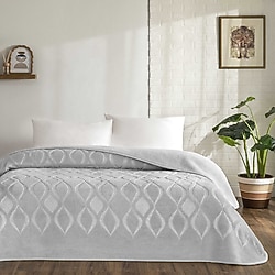 Taç Tessra Gri 160x220 cm Çift Kişilik Battaniye