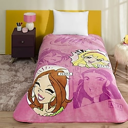 Taç Winx Girl Power Lisanslı 160x220 cm Tek Kişilik Battaniye