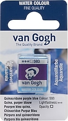 Talens Van Gogh 593 Quinacridone Purple Blue 1/2 Tablet Sulu Boya