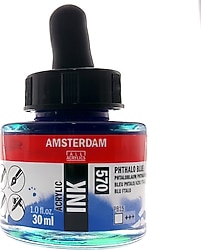 Talens Amsterdam 30 ml Akrilik Mürekkebi N:570 Phthalo Blue