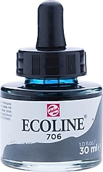 Talens Ecoline 30 ml 706 Deep Grey Sıvı Sulu Boya