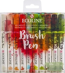 Talens Ecoline Brush Architect 10'lu Keçeli Kalem Seti