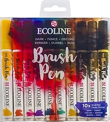 Talens Ecoline Brush Dark 10'lu Keçeli Kalem Seti
