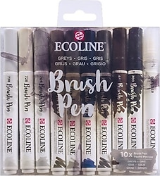 Talens Ecoline Brush Greys 10'lu Keçeli Kalem Seti