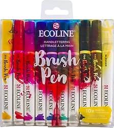 Talens Ecoline Brush Handlettering 10'lu Keçeli Kalem Seti