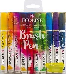 Talens Ecoline Brush Illustrator 10'lu Keçeli Kalem Seti