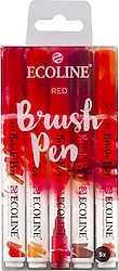 Talens Ecoline Brush Red 5'li Keçeli Kalem Seti