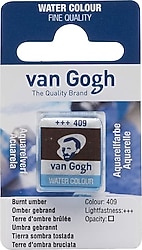 Talens Van Gogh 409 Burnt Umber 1/2 Tablet Sulu Boya