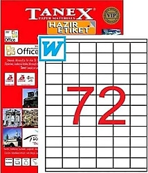 Tanex Tw-2172 35x23 mm 72'li 100 Sayfa A4 Lazer Etiket