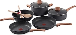 Tefal G26693-82 Naturel 2 Tahta Kaşıklı 5 Parça Tencere Seti