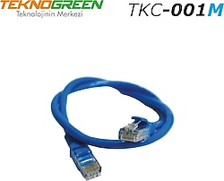 TeknoGreen TKC-001M UTP 1 m Mavi CAT6 Patch Kablo