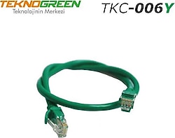 TeknoGreen TKC-006Y 0.6 m Yeşil CAT6 Patch Kablo