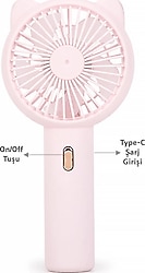 Telvesse F136 Şarjlı Pembe El Tipi Vantilatör