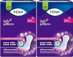 Tena Lady Maxi Night 8 Damla Gece 12'li 2 Adet Kadın Mesane Pedi