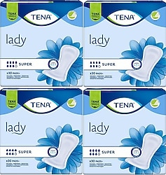 Tena Lady Süper 7 Damla 30'lu 4 Adet Kadın Mesane Pedi
