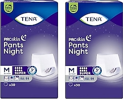 Tena Emici Külot Süper Night 7.5 Damla Orta Boy M 30'lu 2 Adet Hasta Bezi