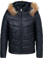 Tergan E23KDM310463-Q3H Kapüşonlu Erkek Deri Mont