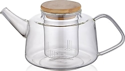 The Mia Bambu Kapaklı 600 ml Süzgeçli Demlik