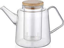 The Mia Bambu Kapaklı 800 ml Süzgeçli Demlik