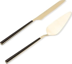 The Mia Bianco CKB0252 Gold-Siyah 2 Parça Pasta Servis Seti