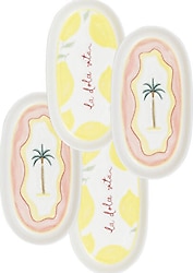 The Mia Italian Summer 17 cm 4'lü Oval Servis Tabağı