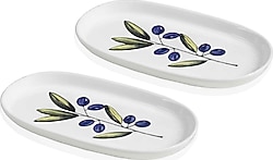 The Mia Olivos 29 cm 2'li Oval Servis Tabağı