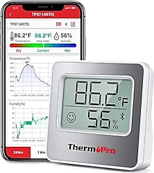 ThermoPro TP357 Termometre İç Mekan Dijital Isı ve Nem Ölçer