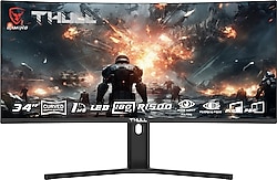 Thull Vision TJ-WQHD34C-180 34" 1 ms 2K Curved 180 Hz Oyuncu Monitörü