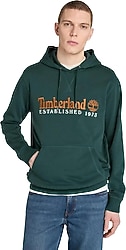 Timberland Established 1973 Embroidered Logo Loopback TB0A5MX83171 Kapüşonlu Yeşil Erkek Sweatshirt