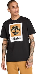 Timberland Square Stack Logo Kısa Kollu Bisiklet Yaka Erkek Tişört