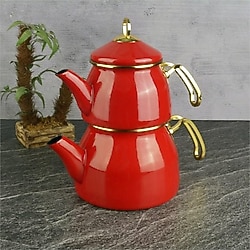 Tohana THN93502 Kırmızı Emaye Çaydanlık