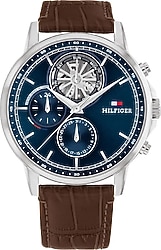 Tommy Hilfiger Stewart TH1710629 Deri Kordon Kahverengi-Lacivert Erkek Kol Saati