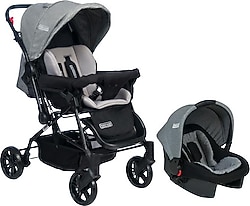 Tommybaby Elegant Travel Sistem Çift Yönlü Bebek Arabası Gri