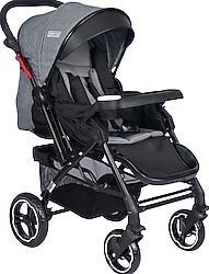 Tommybaby Tornado Plus Black Çift Yönlü Bebek Arabası Gri