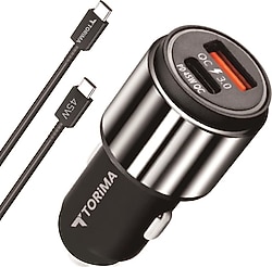 Torima C16 45 W Type-C Kablolu Hızlı Araç Şarj Aleti