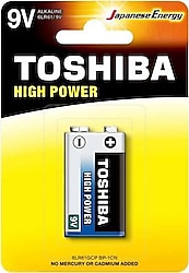 Toshiba High Power 6LR61 9V Alkalin Pil