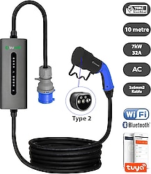 Truwatt ZT303 7 kW 3 m Taşınabilir Elektrikli Araç Şarj İstasyonu
