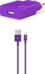 Ttec SmartCharger 2SCS20LMR Şarj Aleti ve 2.1A Lightning Kablo Mor