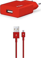 Ttec SmartCharger 2SCS20MK Kırmızı Micro USB Kablolu Şarj Aleti