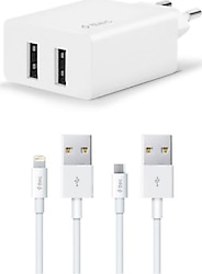 Ttec SmartCharger Duo 2SCS21DB Lightning ve Micro USB Kablo Şarj Aleti